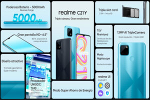 Realme C21Y: el teléfono económico con pantalla 6.5'', batería de 5000 mAh y procesador de 8 núcleos