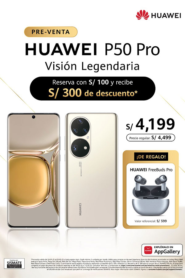 Huawei P50 Pro, Huawei P50, Ficha técnica