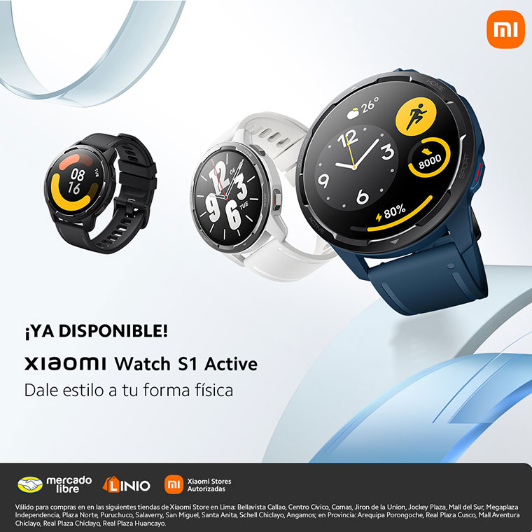 Xiaomi Watch S1, S1 Active en Perú características y precio de los smartwatches con pantalla AMOLED