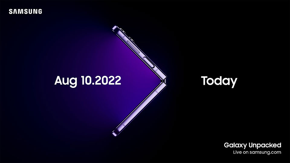 Invitación Galaxy Unpacked agosto 2022 Despliega tu mundo