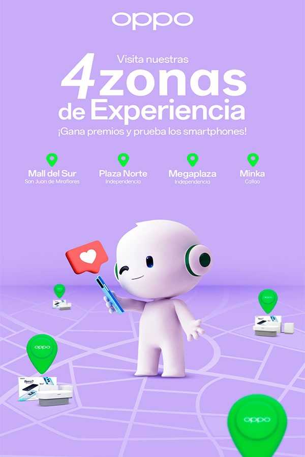 Conoce las zonas de experiencia de OPPO en centros comerciales