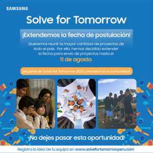 Solve for Tomorrow 2023: Samsung anuncia la extensión de fecha para inscripción