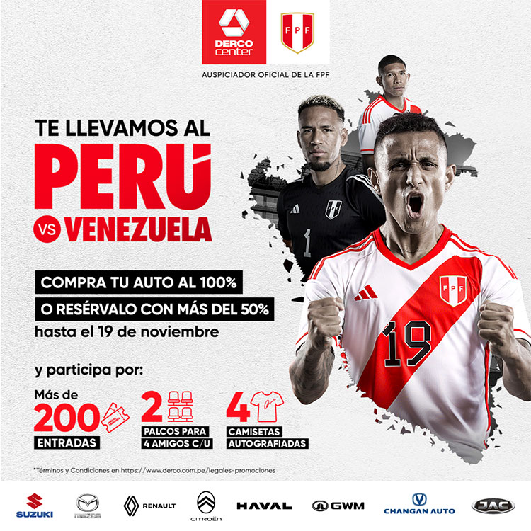 Derco Center patrocinador oficial de la selección peruana, te lleva al