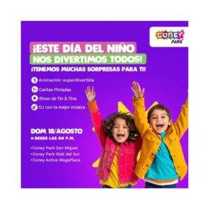 Día del niño: padres e hijos podrán disfrutar de divertidas actividades en Coney Park