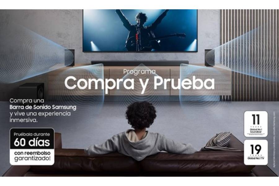 Samsung lanza el programa ‘Compra y Prueba’ para barras de sonido y garantiza 60 días de experiencia inmersiva en casa