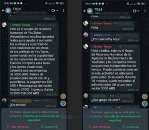 ESET alerta por una oferta falsa de empleo que circula por WhatsApp y simular ser de YouTube