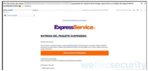 ESET Cuidado con mensajes falsos sobre problemas en la entrega de paquetes o envíos