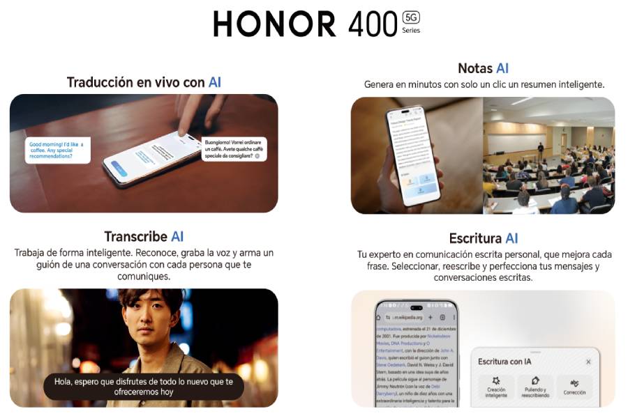 Productividad y diversión en un solo dispositivo: IA al máximo con el HONOR 400