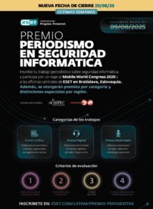 Últimos días para inscribirse al Premio ESET de Periodismo en Seguridad Informática