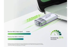 BIWIN presentó la memoria portátil Acer UT300 con conectores USB-A y USB-C