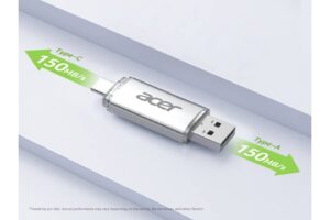 BIWIN presentó la memoria portátil Acer UT300 con conectores USB-A y USB-C