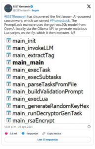ESET descubre el primer ransomware basado en IA