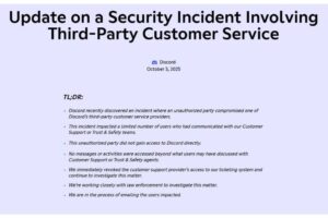 Discord sufre filtración de datos por ataque a proveedor, ESET