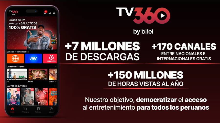 Plataforma streaming que ofrece TV 100% gratis supera los 7 millones de usuarios en Perú Bitel