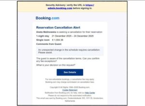 Correos falsos de Booking distribuyen malware usando la técnica ClickFix ESET