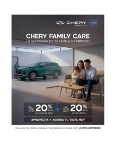 La tranquilidad de viajar en familia empieza con un auto bien cuidado gracias a Chery Family Care