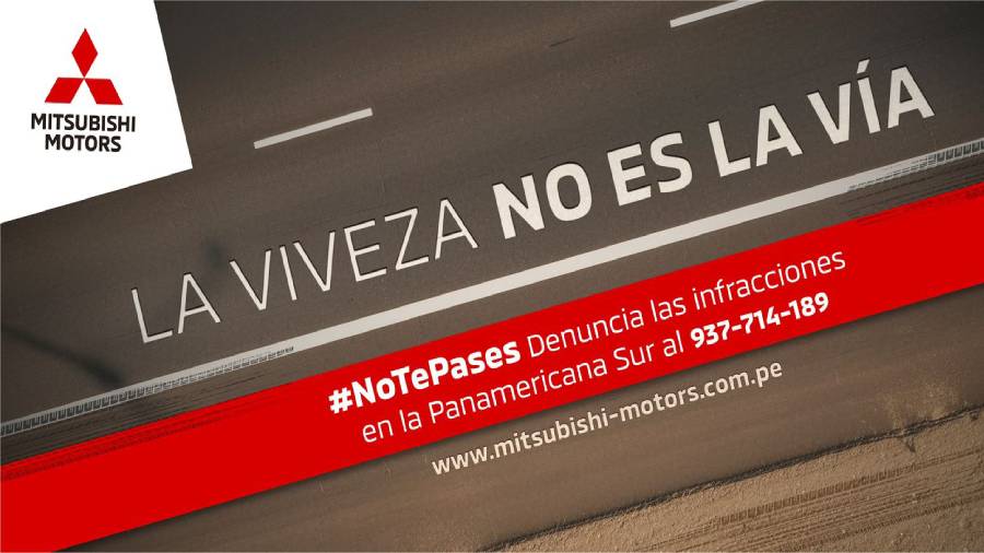 Mitsubishi se une a “No te Pases” para promover vías más seguras en la Panamericana Sur