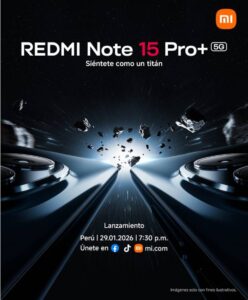 Xiaomi anuncia el lanzamiento de la Serie Redmi Note 15 en Perú