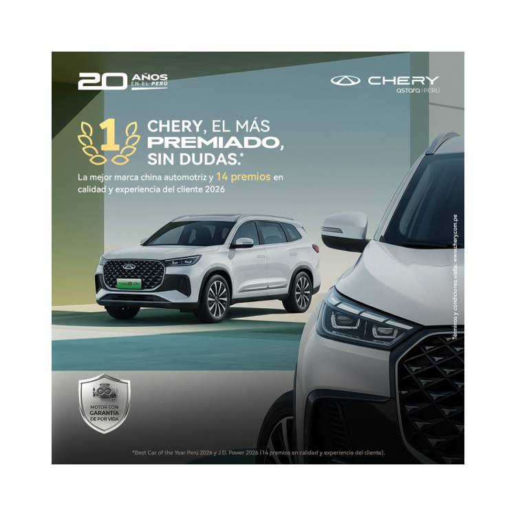 Chery marca un récord histórico global con 14 premios y refuerza la confianza de los peruanos tras casi 20 años en el país