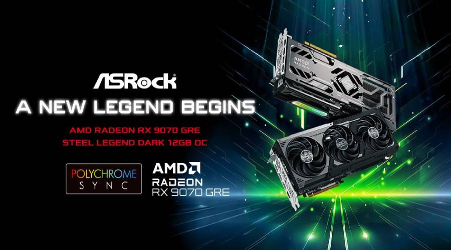 ASRock presentó su placa de video AMD Radeon RX 9070 GRE Steel Legend Dark 12GB OC