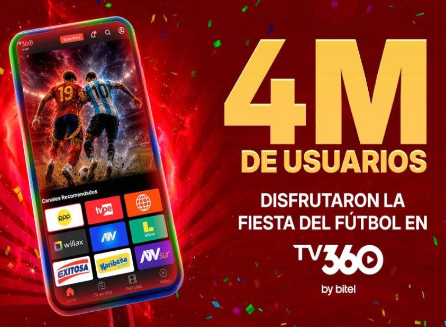 Bitel TV360 supera los 4 millones de usuarios durante la fiesta más grande del fútbol