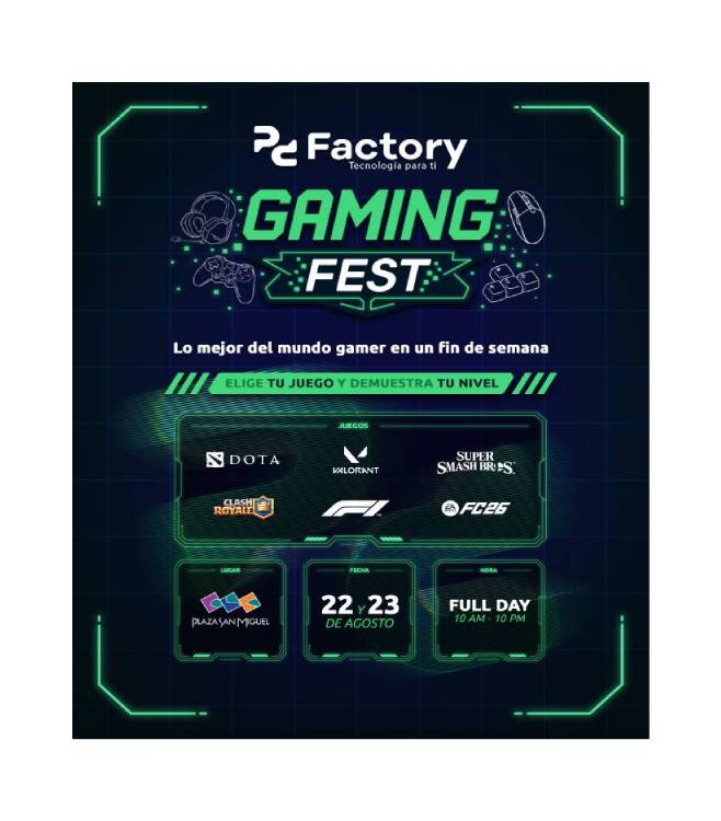 Gaming Fest: gamers de Lima podrán competir gratis en torneos de Dota 2, Valorant y más pc Factory